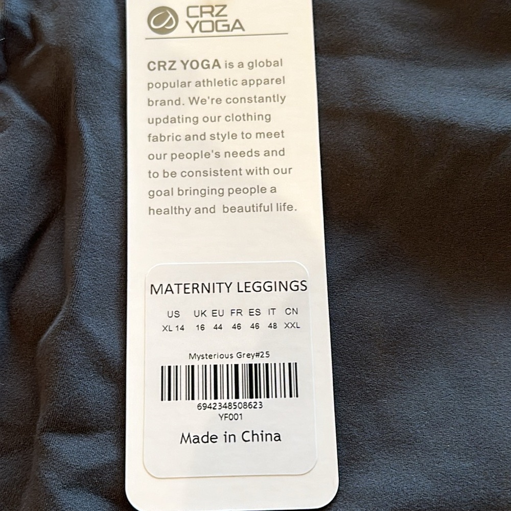 CRZ YOGA Maternity High-Waist Leggings in Charcoal Gray - Picture 5 of 6